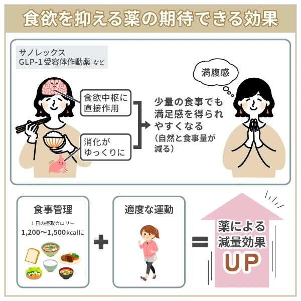 食欲を抑える薬の効果と期待できる減量効果