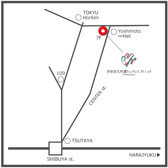 渋谷文化村通りレディスクリニック地図